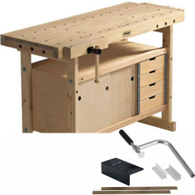 Nordic Plus 1450 Workbench, Cabinet, Free Accessory Kit, 61"W x 22"D x 7-1/3"H