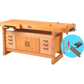 Sjobergs Elite 2000 Workbench Combo, SM04 Cabinet, Free Accessory Kit, 79"W x 31"D