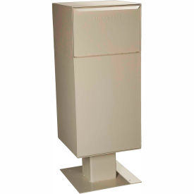Deposit Vault Mailbox and Parcel Drop with Pedestal - Rear Access - Sand