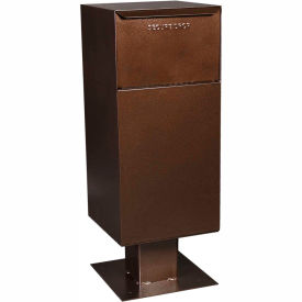 Deposit Vault Mailbox and Parcel Drop with Pedestal - Rear Access - Copper Vein