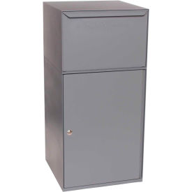 Collection Vault Mailbox and Parcel Drop - Free Standing - Front Access - Gray