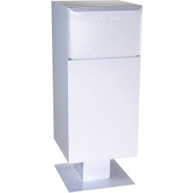 Deposit Vault Mailbox and Parcel Drop with Pedestal - Rear Access - White