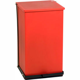 Red Baked Epoxy Steel Step-On Can, 100 Quart