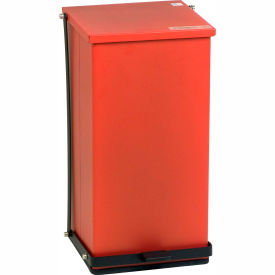 Red Baked Epoxy Steel Step-On Can, 48 Quart
