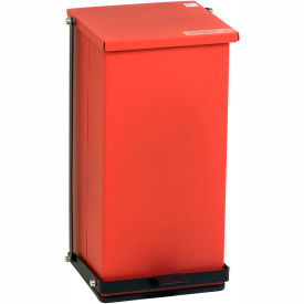 Red Baked Epoxy Steel Step-On Can, 32 Quart