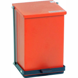 Red Baked Epoxy Steel Step-On Can, 24 Quart