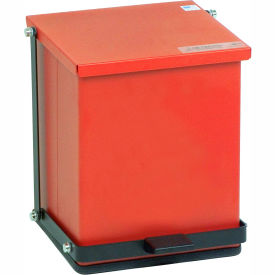 Red Baked Epoxy Steel Step-On Can, 16 Quart