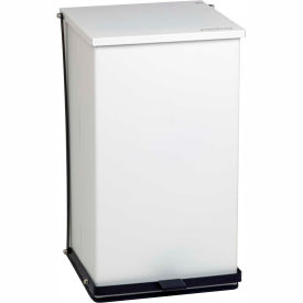 White Baked Epoxy Steel Step-On Can, 100 Quart