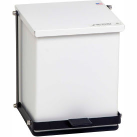 White Baked Epoxy Steel Step-On Can, 16 Quart