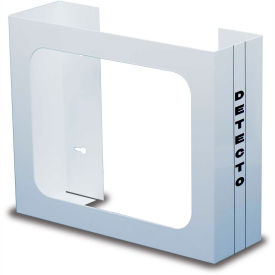 Double Glove Box Holder, White Powder Coated Steel, 10"H x 12"W x 4"D