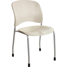 Plastic Guest Stacking Chair with Straight Legs - Latte - Pack of 2