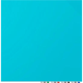 Aria Glass White Board - Magnetic - 4'W x 8'H - 1/4" Thick Tempered Glass - Blue