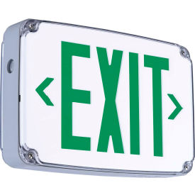 Green Wet Location Exit Sign, Single Face with Nickel Cadmium Battery