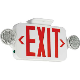 CCR LED Combo Exit/Emergency Unit, Red Letters, White, Ni-Cad Battery