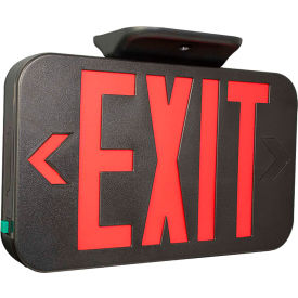 CERB LED Exit Sign, Red w/ Black Housing, Battery Back-up
