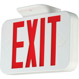LED Exit Sign, Red w/ Battery, Remote Capacity- Can run 4-single or 2-dual heads
