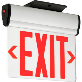 LED Edge-Lit Exit, Double-Face, Red Letters, Surface Mount, w/Battery Back-up