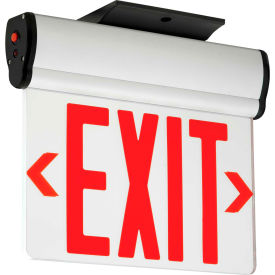 LED Edge-Lit Exit, Single-Face, Red Letters, Surface Mount, w/Battery Back-up