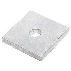1" Square Plate Washer - " I.D. - 3/8" Thick - Steel - Hot Dip Galvanized - Grade 2 - Pkg of 10
