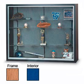 60" x 48" x 16" Laminate Display Case w/3 Shelves and Cobalt Accent Interior