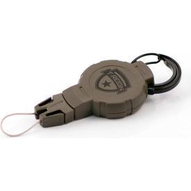 Hunting Retractable Gear Tether - Medium 36"Extention OD Green Carabiner