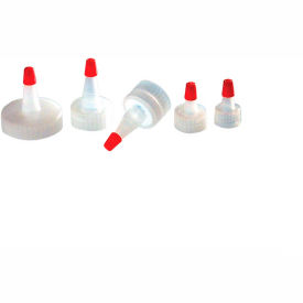 Natural Unlined LDPE Yorker Cap with Red Tip, 24-410 Neck Finish, Case of 1,800