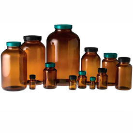 4oz (120ml) Amber Wide Mouth Packer Bottle, 38-400 Neck Finish, Case of 24