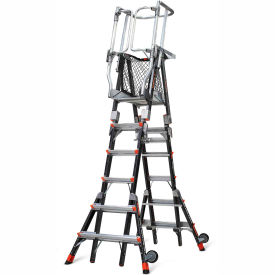 Fiberglass Compact Safety Cage Ladder, 6-10' Type 1AA