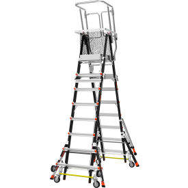 Fiberglass Aerial Safety Cage Ladder, 8-14' Type 1AA