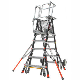 Fiberglass Aerial Safety Cage Ladder, 5-9' Type 1AA