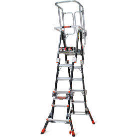 Fiberglass Compact Safety Cage Ladder, 4-6' Type 1AA
