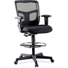 Ratchet Back Mesh Mid-Back Stool - Black