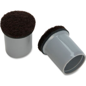 Gray Replacement Chair Tips with Felt - 0.875" - 16/Pack