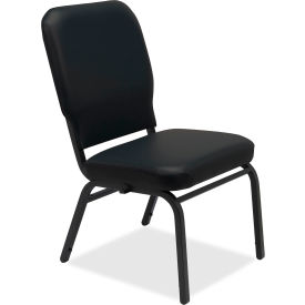 Vinyl Back/Seat Oversized Stack Chairs - Black - 2/Pack
