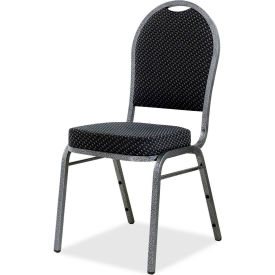 Upholstered Textured Fabric Stacking Chair - Gray - 4/Pack