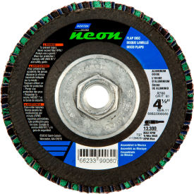 Neon Fiberglass HD Flat Flap Disc T27 4-1/2" x 5/8 - 11" P40 Grit Zirconia Alum.