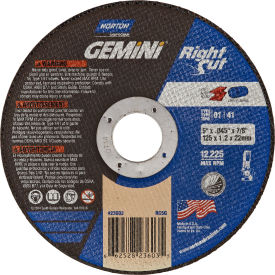 Gemini Right Angle Cut-Off Wheel 5" x .045" x 7/8" 36 Grit Aluminum Oxide Type 1