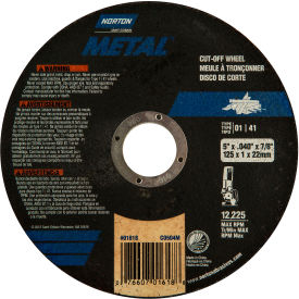 Metal Right Angle Cut-Off Wheel 5" x .040" x 7/8" 60 Grit Aluminum Oxide Type 1