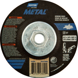 Metal Grinding and Cutting Wheel 4-1/2" x 1/4" x 5/8 - 11" 24 Grit Aluminum Oxide