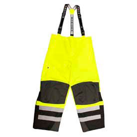 Heavy Duty Rip Stop Waterproof & Breathable Pants W/Bib, Hi-Viz Lime, 3XL