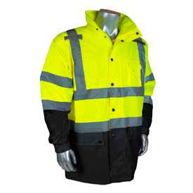 General Purpose Rain Jacket, Hi-Viz Lime, 4XL