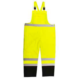 General Purpose Rain Bib Pants, Hi-Viz Lime, XL