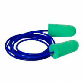 Radians FP91 Disposable Foam Earplugs, 33dB, Corded, Light Green, 100/Box