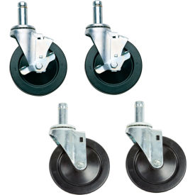 MetroMax 5" Stem Caster Pack: (2) 5M Swivel, (2) 5MB Brake