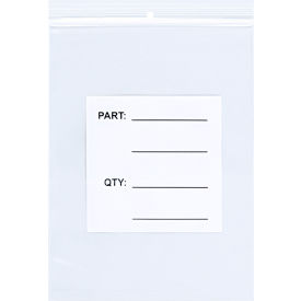 Seal Top Reclosable Poly Bags w/ Hang Hole, 3"W x 4"L, 4 Mil, Clear, 1000Pk