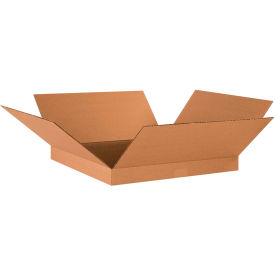Flat Cardboard Corrugated Boxes, 18"L x 18"W x 2"H, Kraft