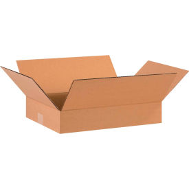 Flat Cardboard Corrugated Boxes, 16"L x 12"W x 3"H, Kraft