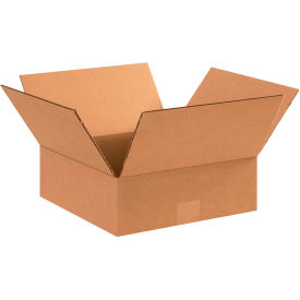 Flat Cardboard Corrugated Boxes, 11"L x 11"W x 4"H, Kraft