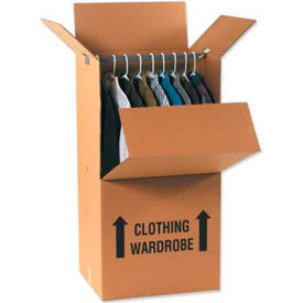 Wardrobe Packing Cardboard Corrugated Boxes, 24"L x 20"W x 34"H, Kraft