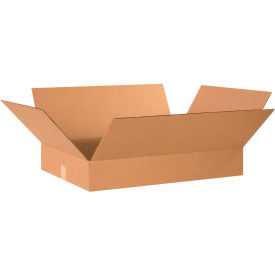 Flat Cardboard Corrugated Boxes, 22"L x 16"W x 4"H, Kraft